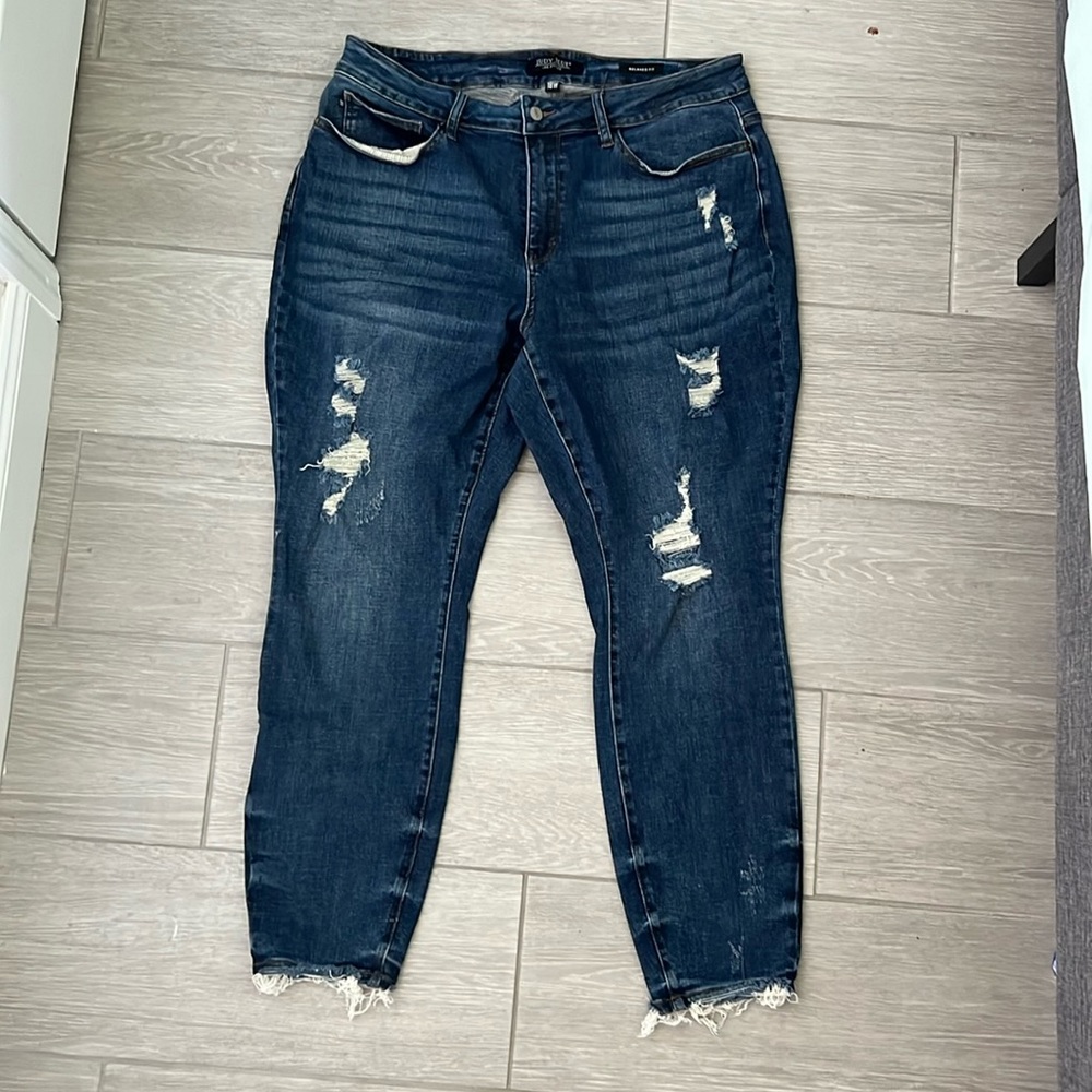 Judy Blue Distressed Relaxed Fit Jeans size 18W EUC